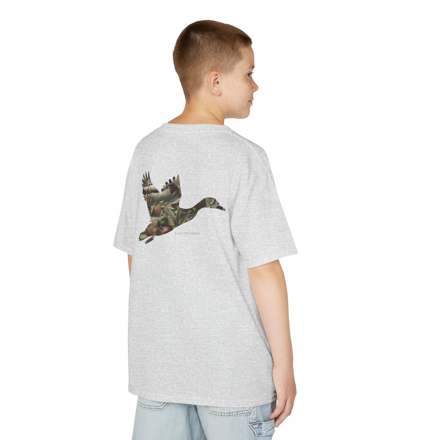 Camo Duck Silhouette Youth T-Shirt – Outdoor Hunting & Fall Farm Style by Archie & Cypress
