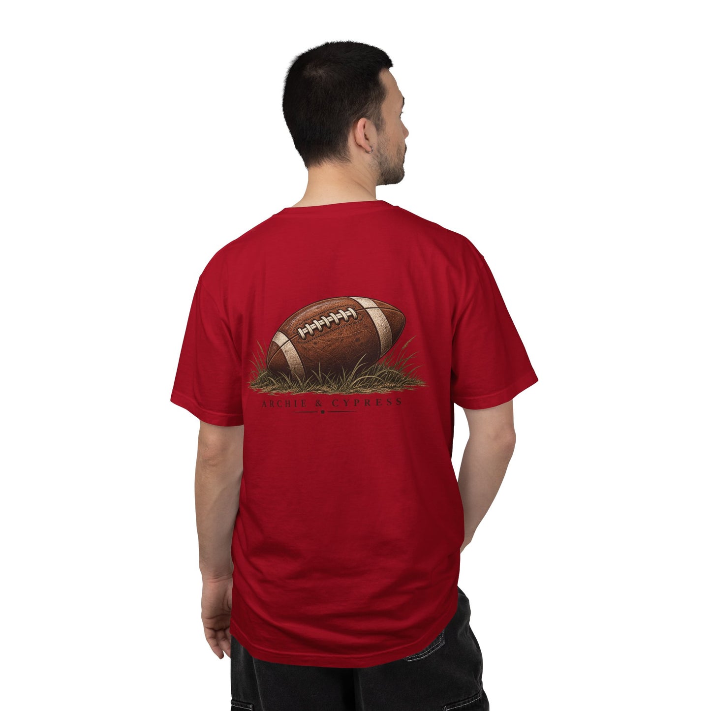 Football Graphic T‑Shirt — Archie & Cypress Vintage Ball Design