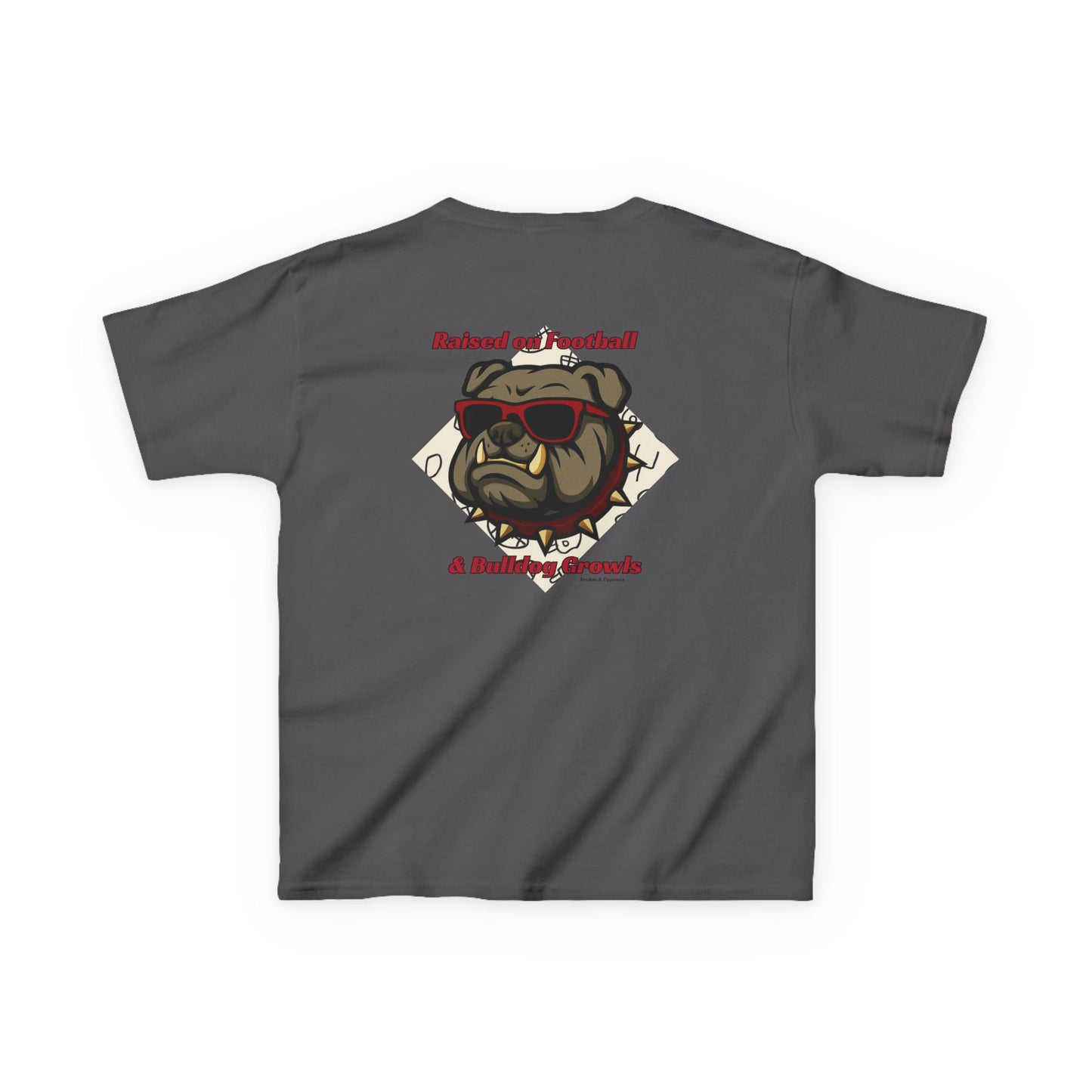 Raised on Football & Bulldog Growls Tee Southern Shirt