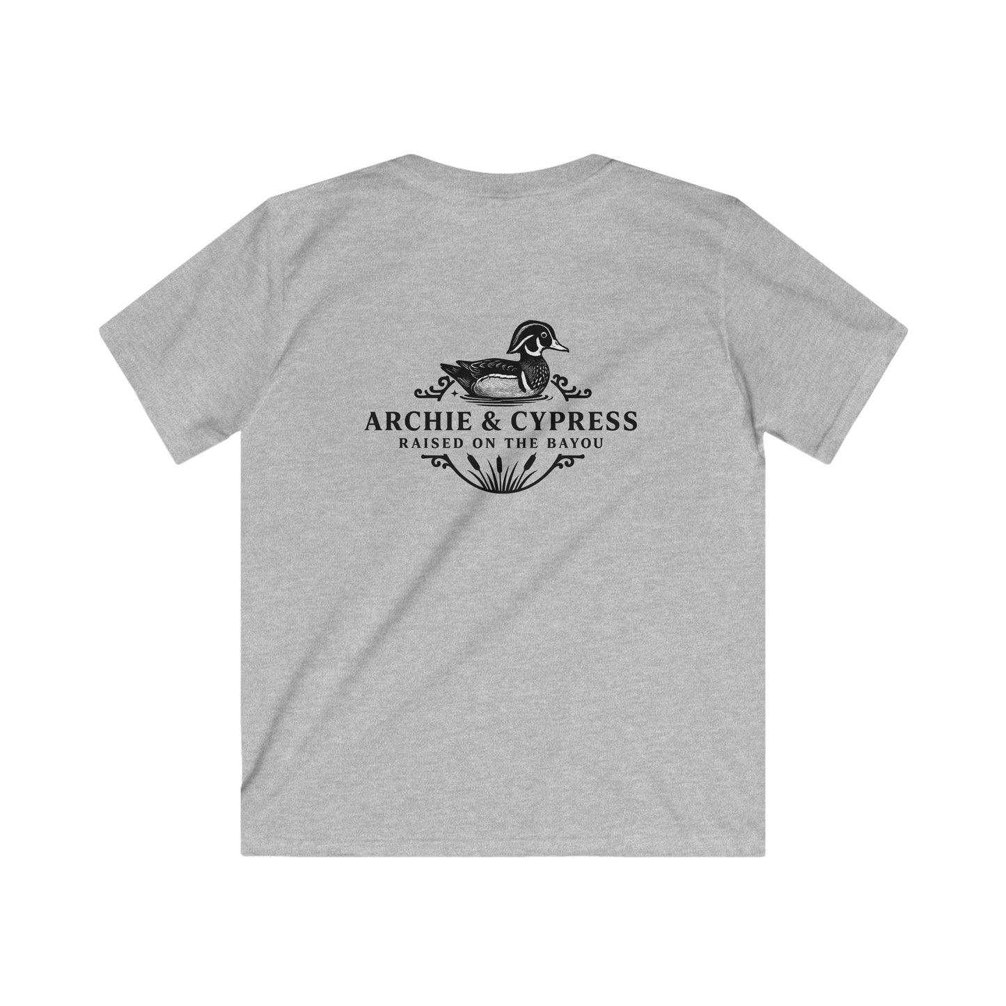 Kids Tee with Archie & Cypress Logo Back Design