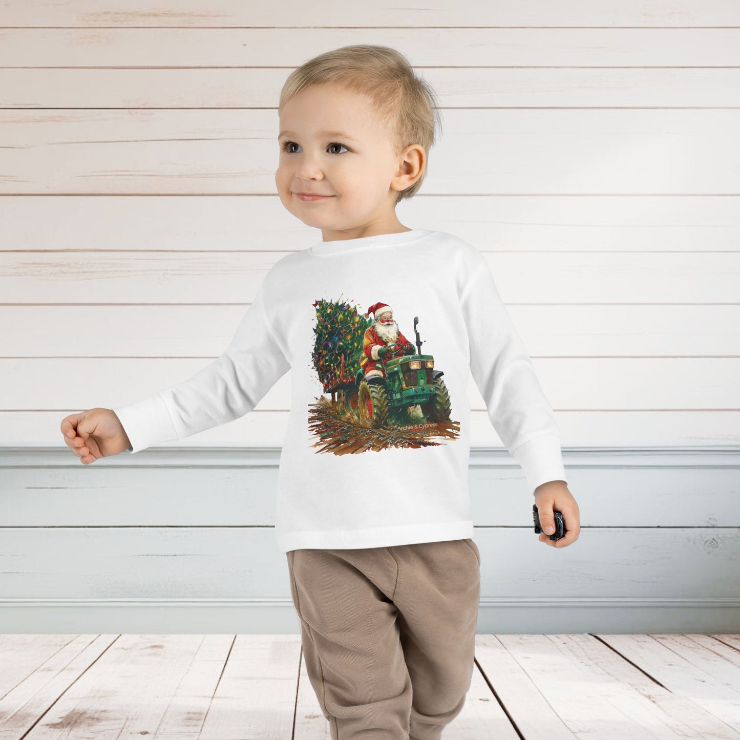 Toddler Christmas Tractor Shirt