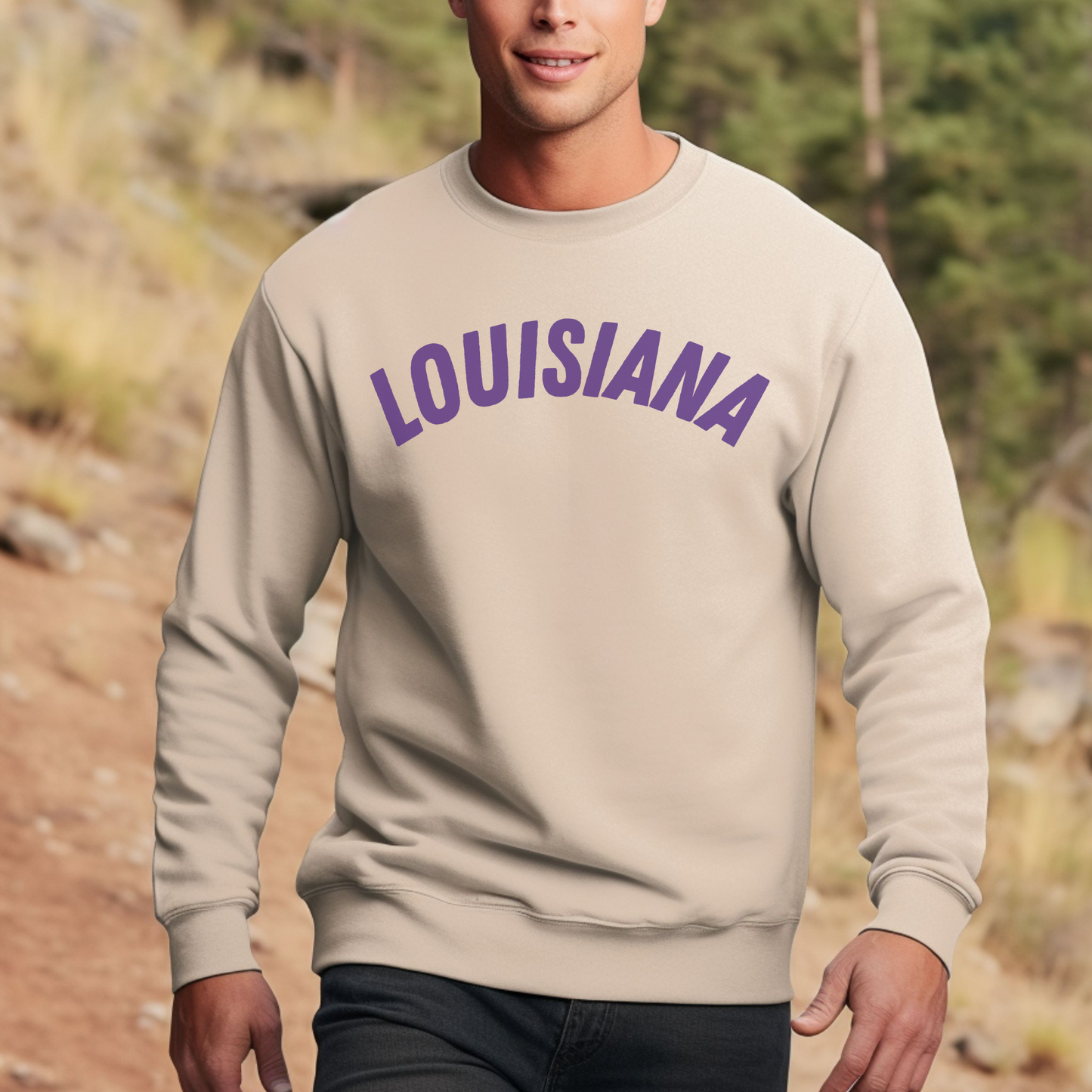 Louisiana Sweatshirt, Purple and Gold Crewneck, College Football Game Day Sweater, Unisex Louisiana Pride Top, Southern Tailgate Outfit