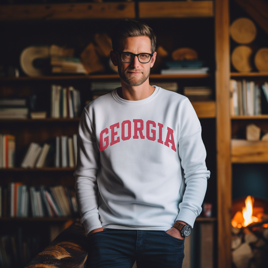 Georgia Sweatshirt, Vintage Oversized Crewneck, College Town Sweater, Game Day Apparel, SEC Football Fan Gift