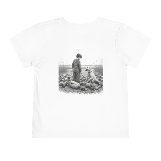 Toddler Tee - Boy and Lab with Decoys Design