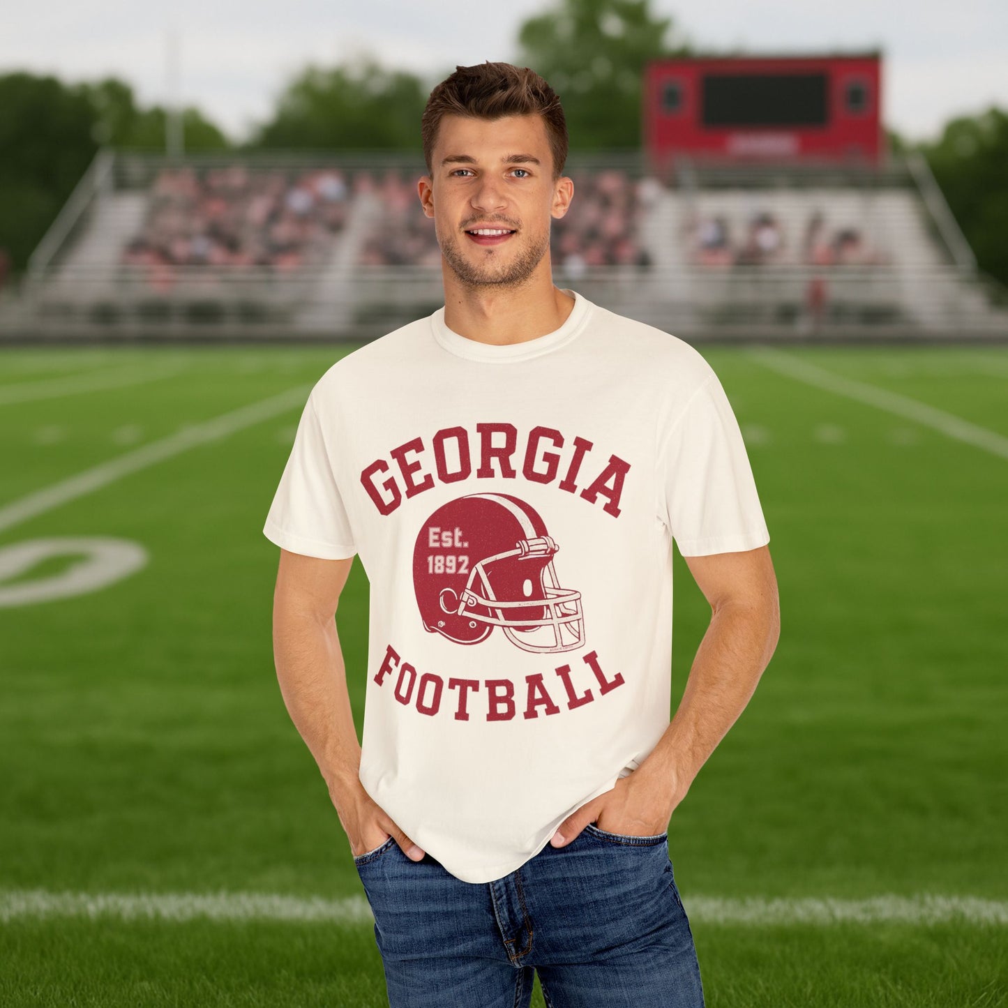 Georgia Football T-Shirt | Vintage Helmet Graphic Tee | Game Day Shirt | Unisex Distressed Sports Tee | Established 1892 Fan Shirt