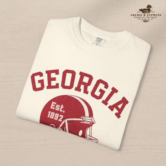 Georgia Football T-Shirt | Vintage Helmet Graphic Tee | Game Day Shirt | Unisex Distressed Sports Tee | Established 1892 Fan Shirt