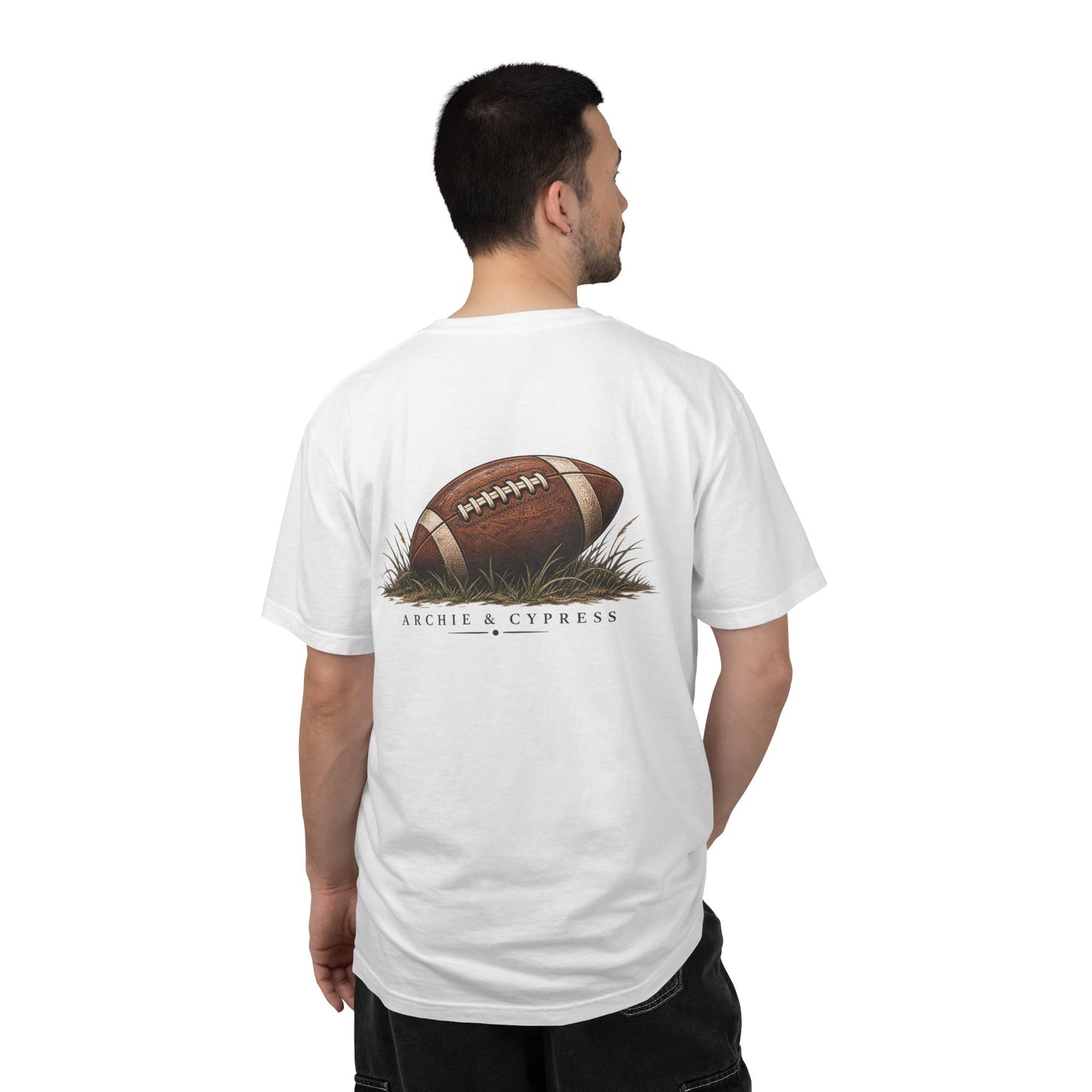 Football Graphic T‑Shirt — Archie & Cypress Vintage Ball Design
