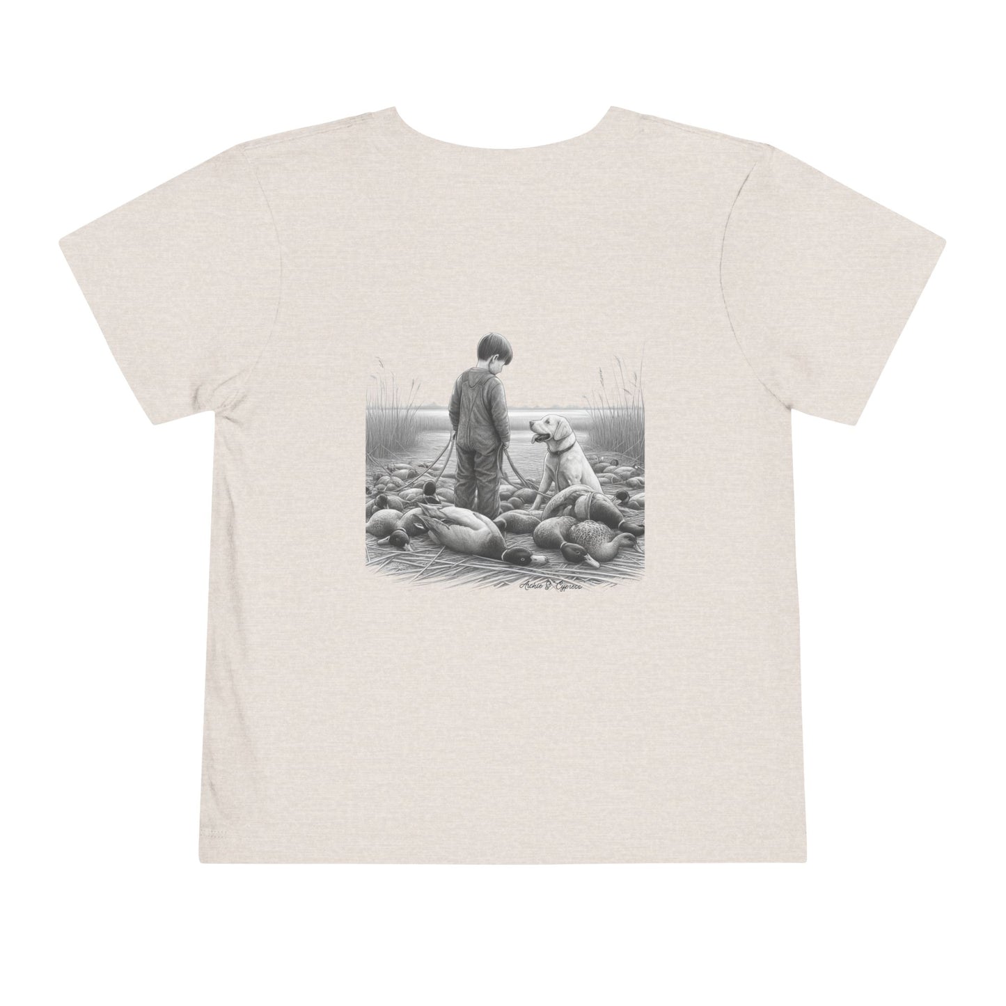 Toddler Tee - Boy and Lab with Decoys Design
