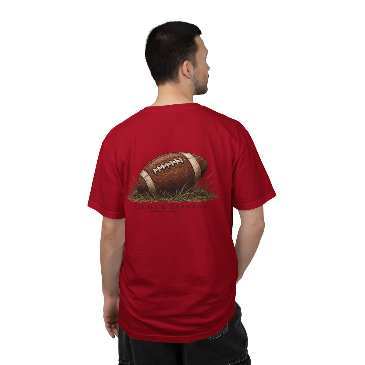 Football Graphic T‑Shirt — Archie & Cypress Vintage Ball Design
