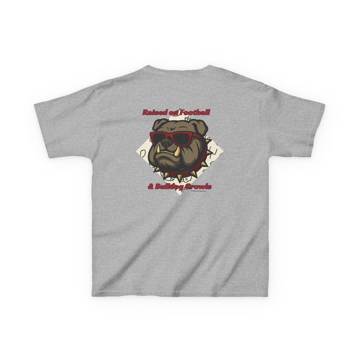 Raised on Football & Bulldog Growls Tee  Southern Shirt