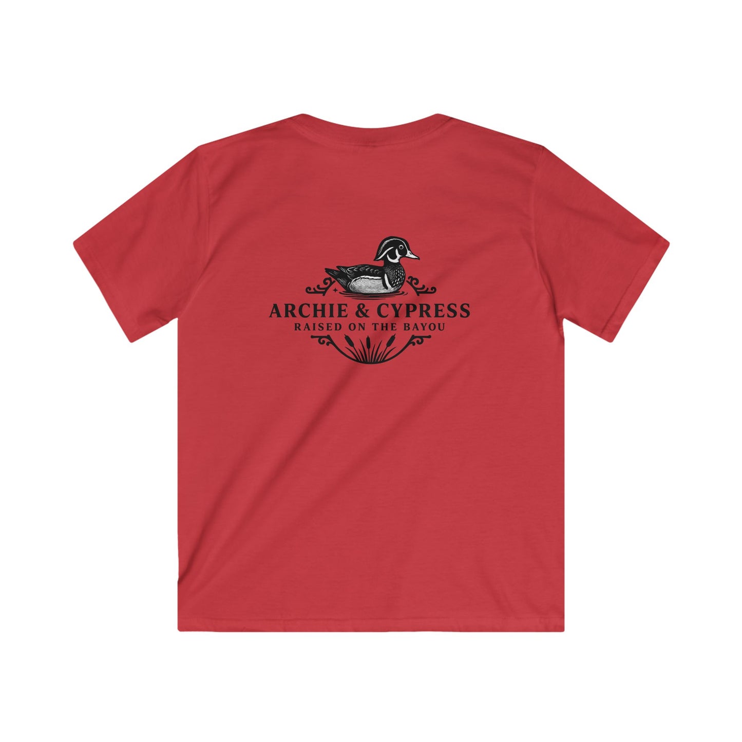 Kids Tee with Archie & Cypress Logo Back Design