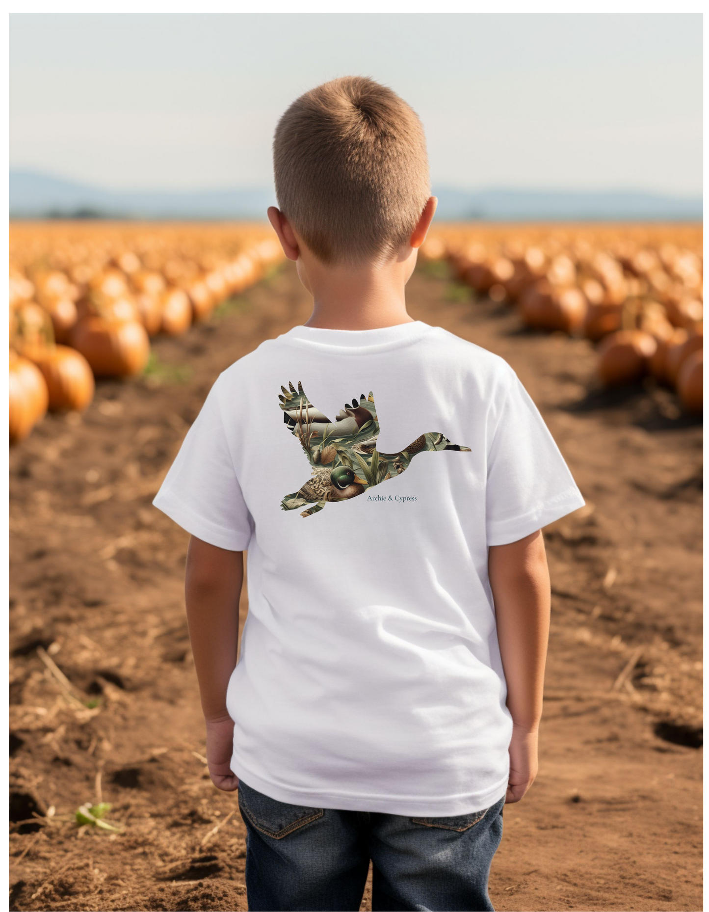 Camo Duck Silhouette Youth T-Shirt – Outdoor Hunting & Fall Farm Style by Archie & Cypress