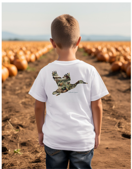 Camo Duck Silhouette Youth T-Shirt – Outdoor Hunting & Fall Farm Style by Archie & Cypress