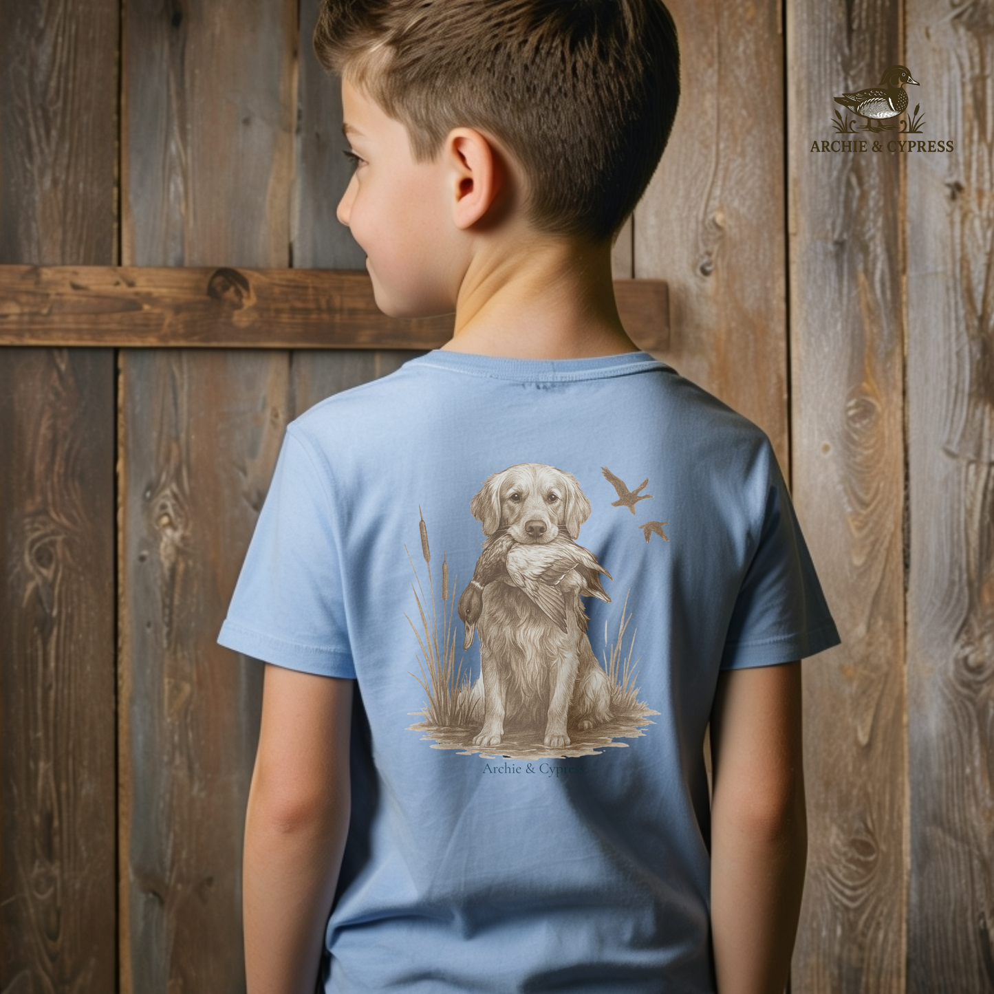 Kid's Tee Retriever & Duck Print