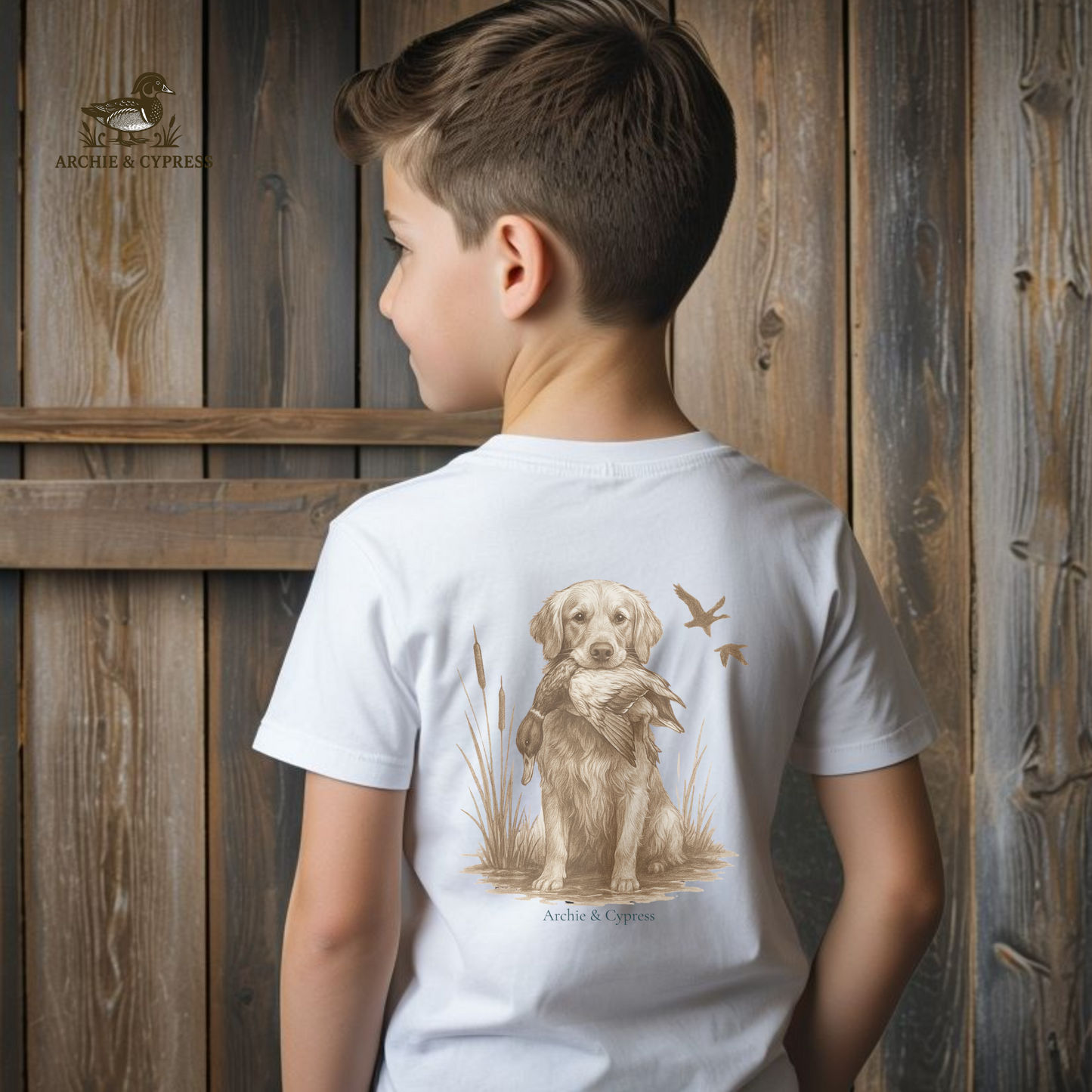 Kid's Tee Retriever & Duck Print