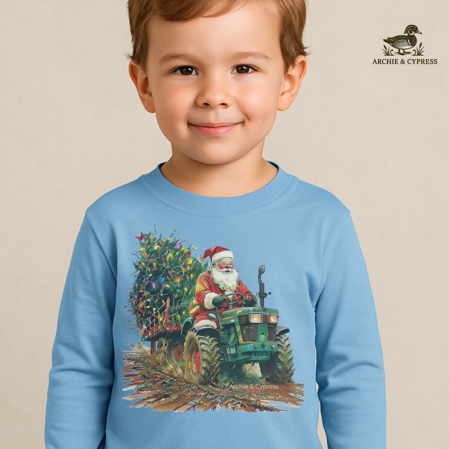 Toddler Christmas Tractor Shirt