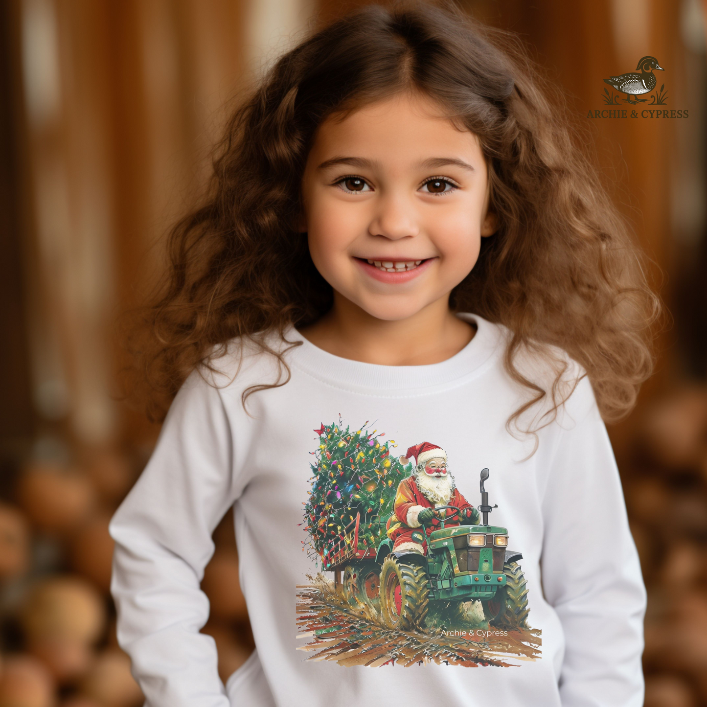 Toddler Christmas Tractor Shirt