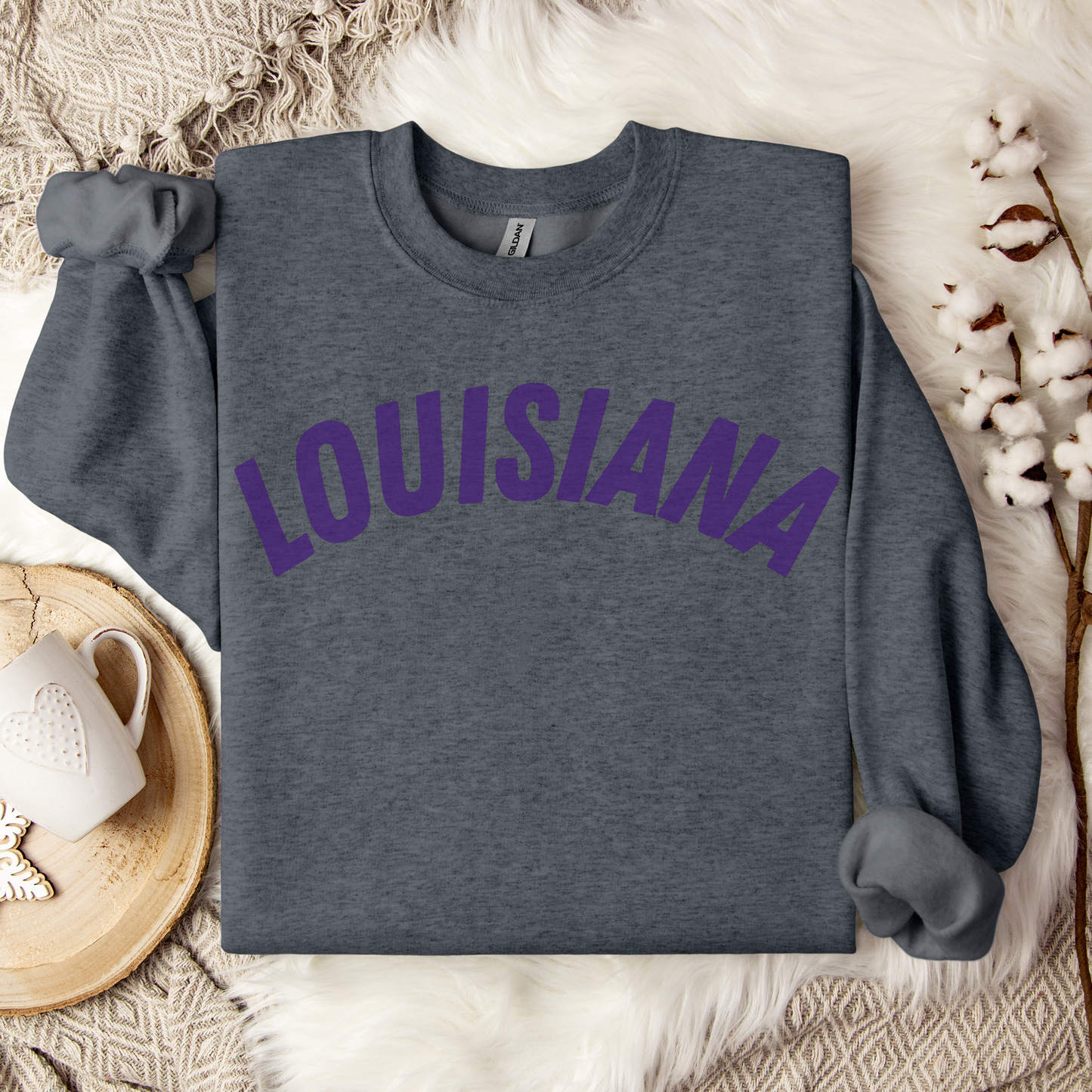 Louisiana Sweatshirt, Purple and Gold Crewneck, College Football Game Day Sweater, Unisex Louisiana Pride Top, Southern Tailgate Outfit