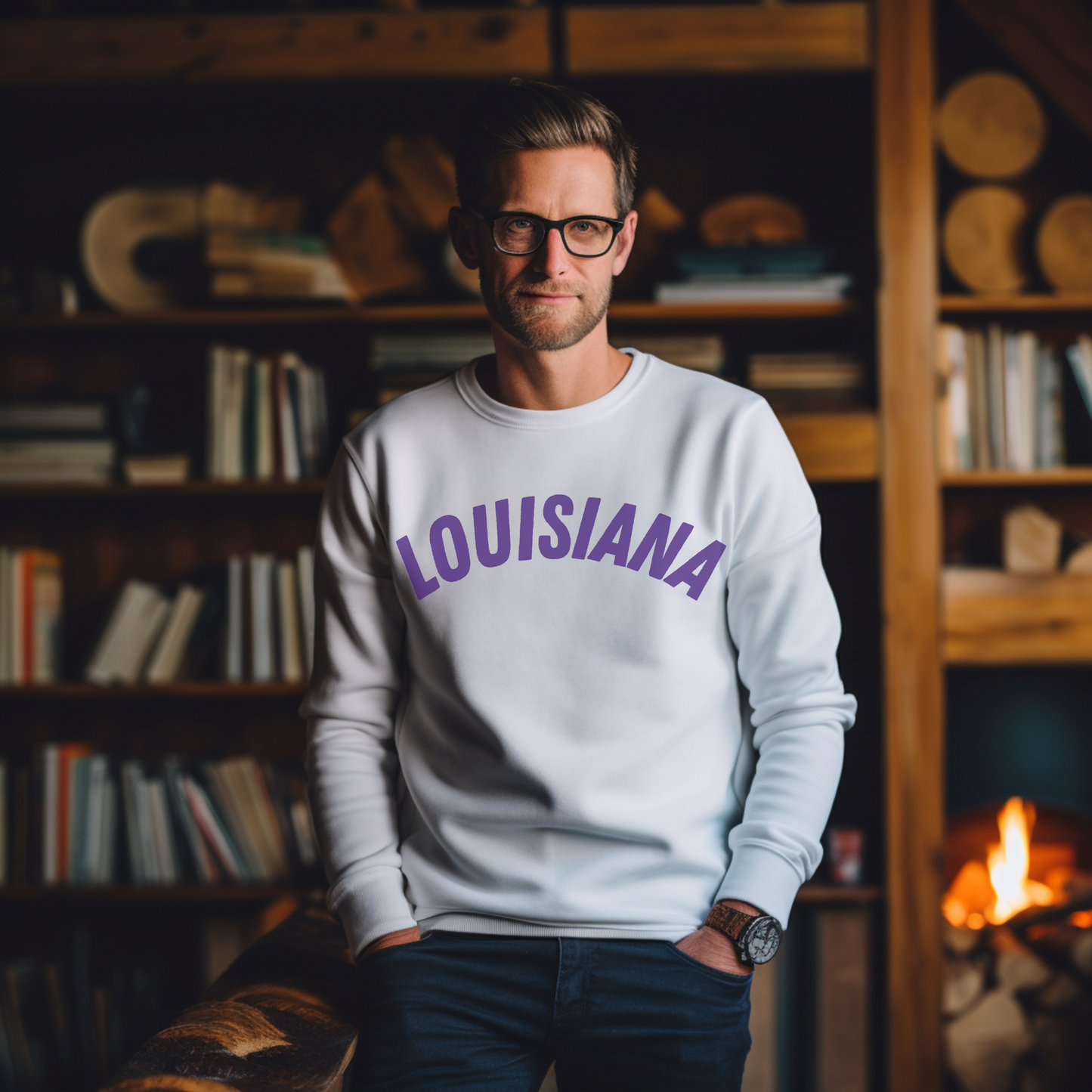 Louisiana Sweatshirt, Purple and Gold Crewneck, College Football Game Day Sweater, Unisex Louisiana Pride Top, Southern Tailgate Outfit