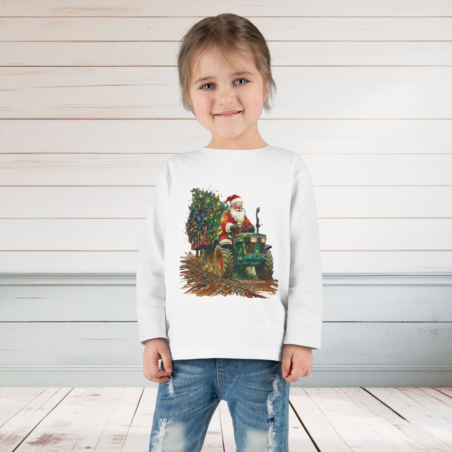 Toddler Christmas Tractor Shirt