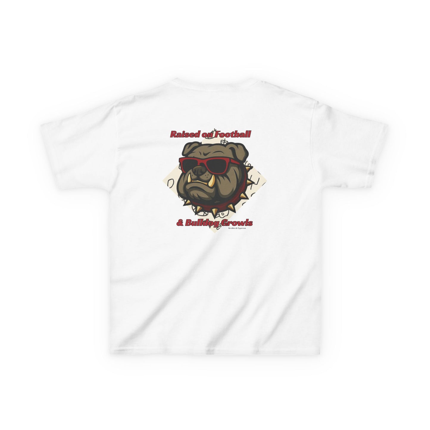 Raised on Football & Bulldog Growls Tee  Southern Shirt