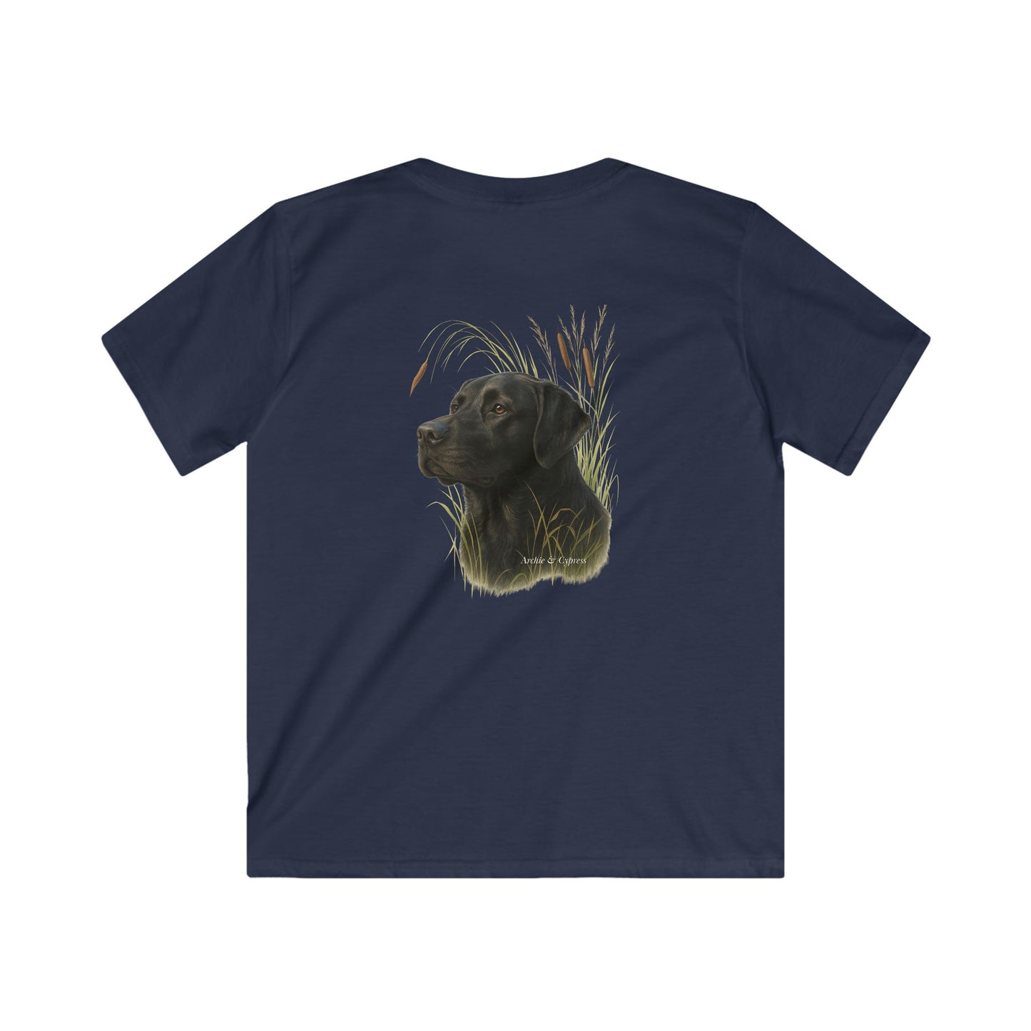 Kids Tee with Black Lab Design