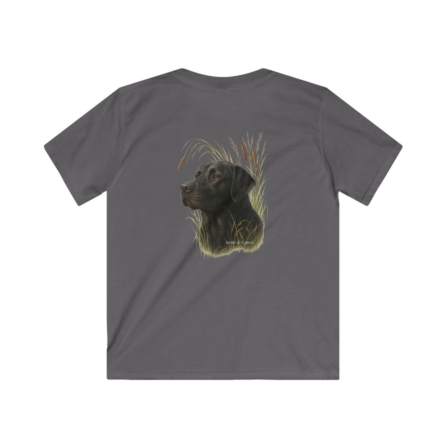 Kids Tee with Black Lab Design