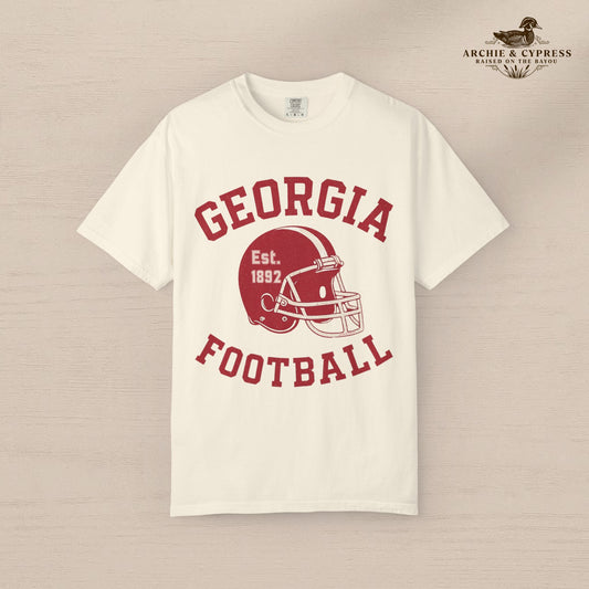 Georgia Football T-Shirt | Vintage Helmet Graphic Tee | Game Day Shirt | Unisex Distressed Sports Tee | Established 1892 Fan Shirt